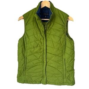 Lands End Green Quilted Puffer Vest, Small